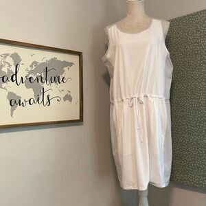 Athleta White & Gray Colorblock Zoe Dress Size Large NEW